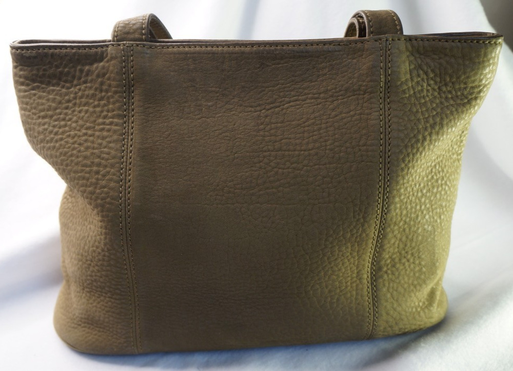 Vintage Coach Zip Top Tote Bag 5HM-4942 Olive Green Glove Tanned Leather USA